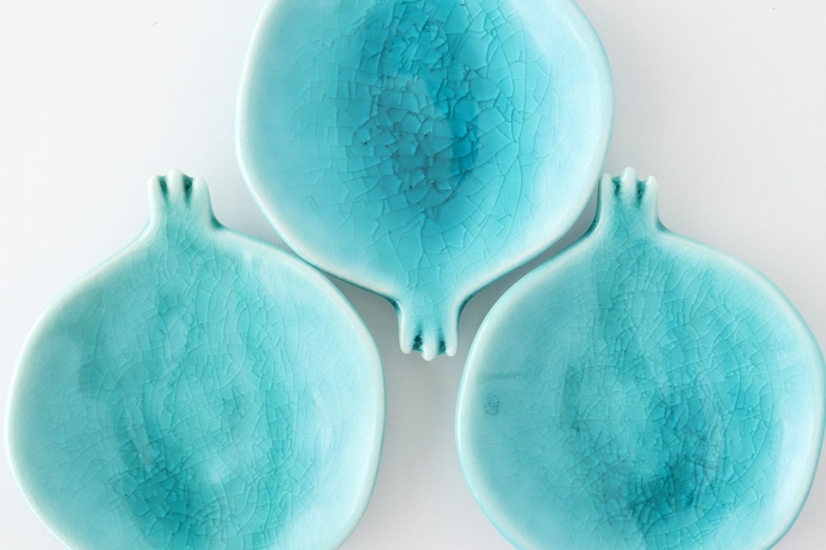 POTPURRI Sauce Plate Pomegranate Green