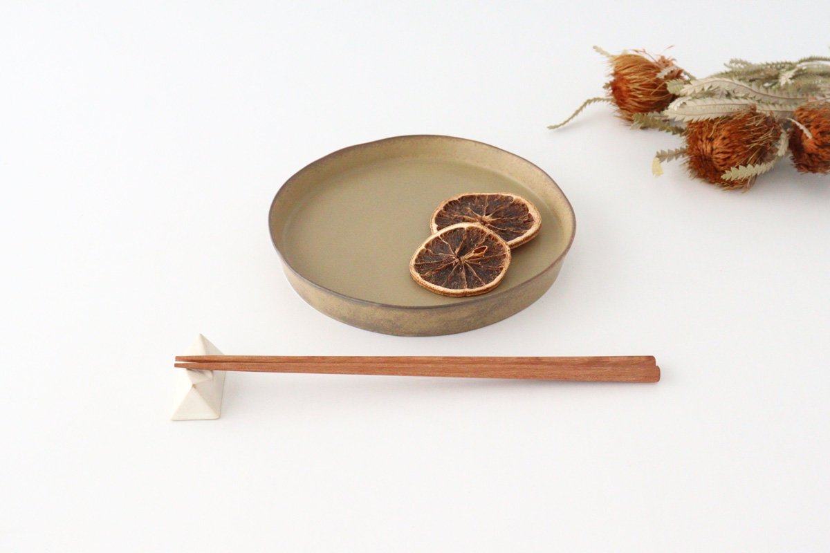 ORLO Round Plate Brown 16㎝/6.3in | Mino Ware