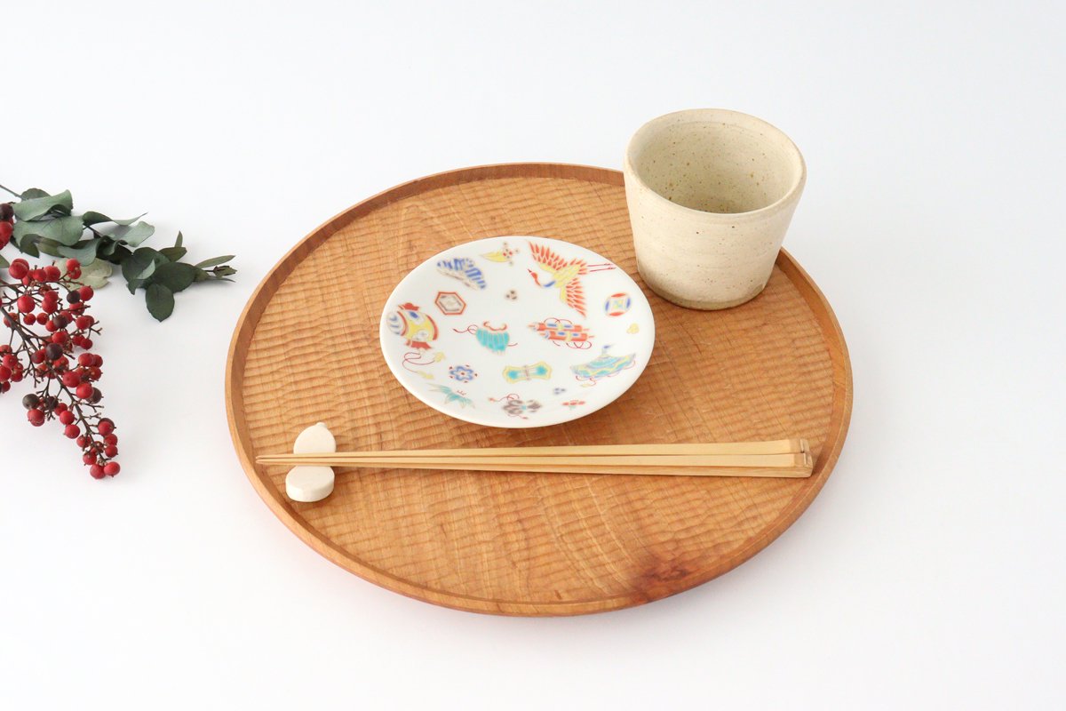 Seikou Kiln Lucky Small Plate Treasure|Kutani Ware
