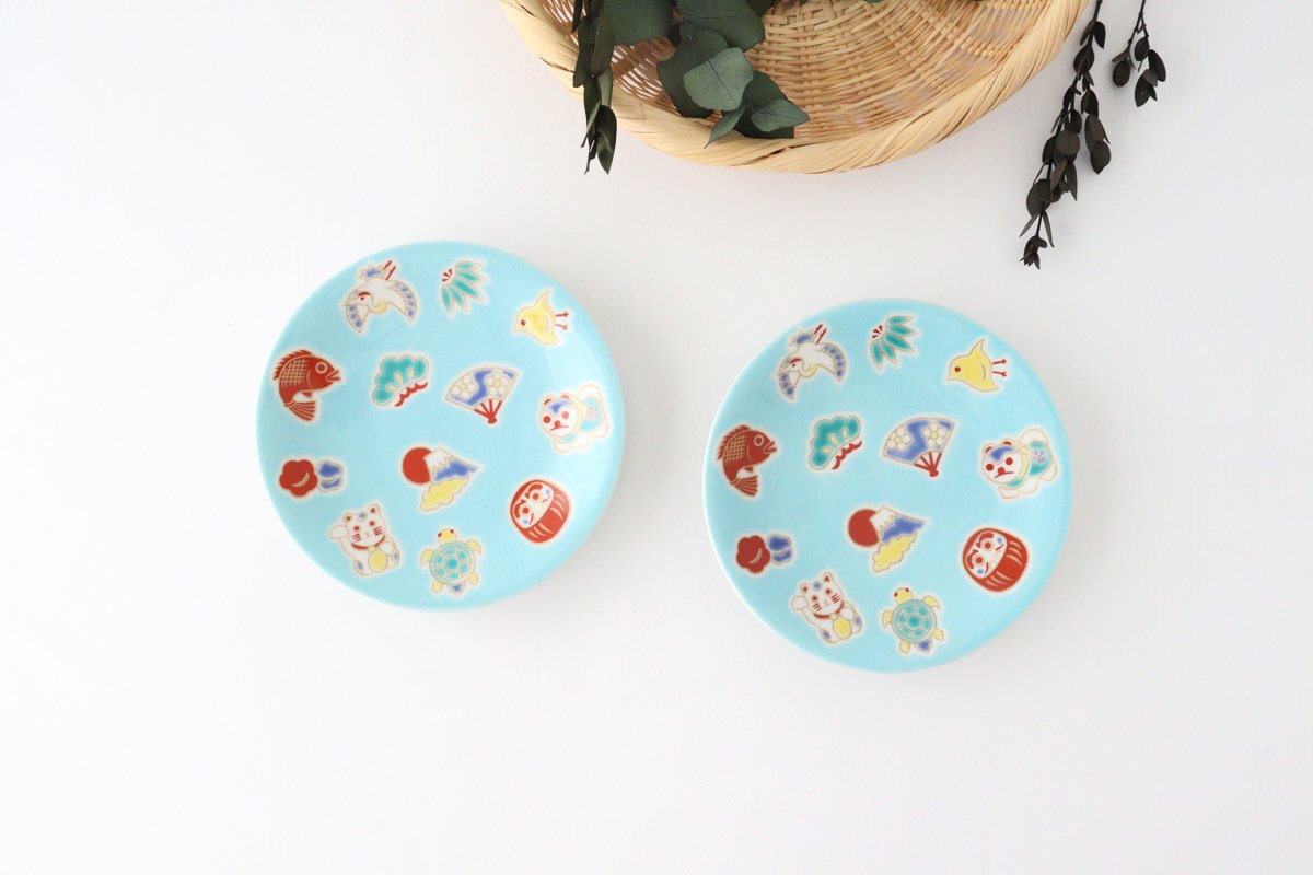 Seikou Kiln Lucky Small Plate Engimono|Kutani Ware