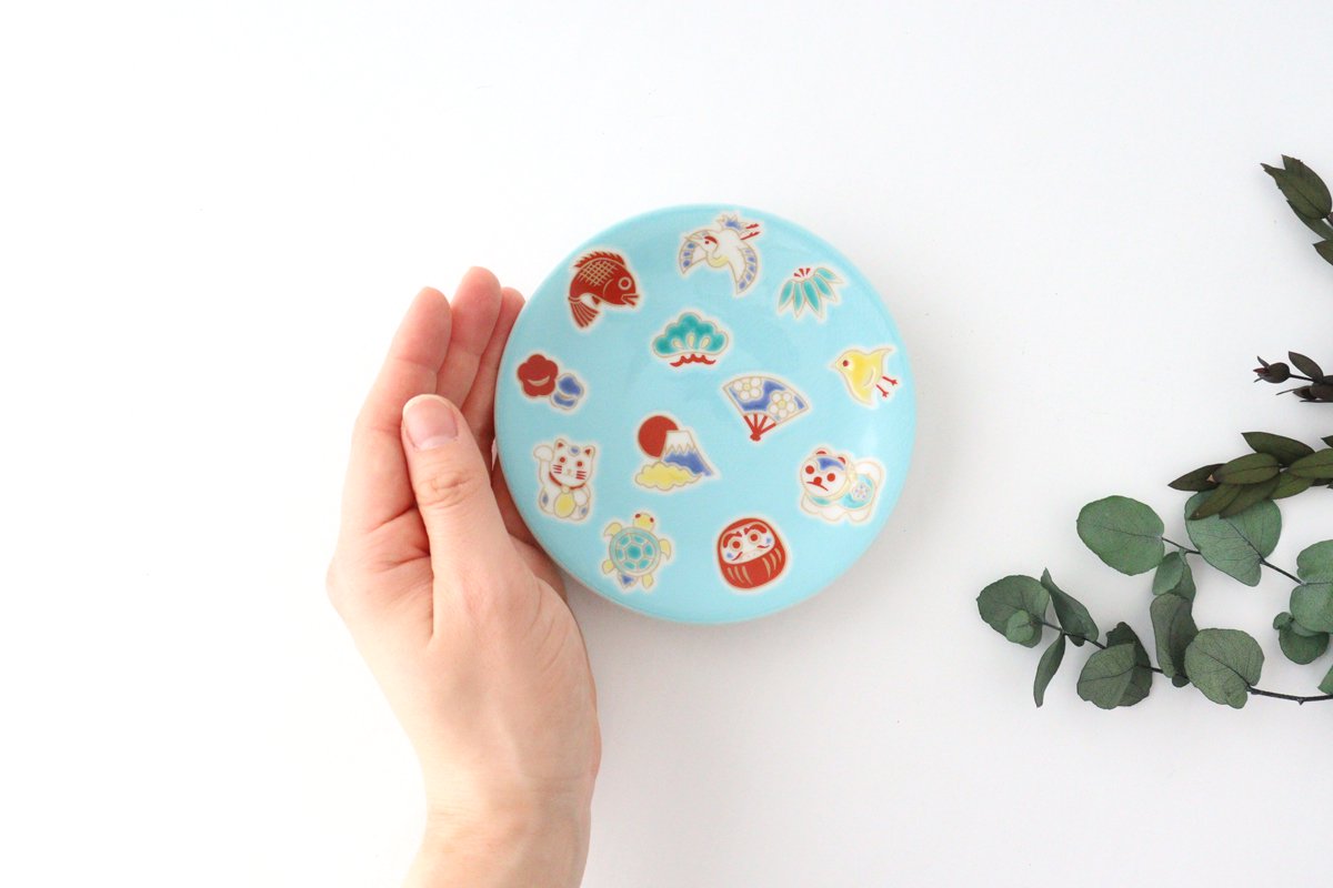 Seikou Kiln Lucky Small Plate Engimono|Kutani Ware