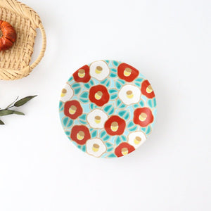Seikou Kiln Lucky Small Plate Camellia|Kutani Ware-TOP