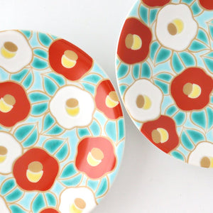 Seikou Kiln Lucky Small Plate Camellia|Kutani Ware-Detail7