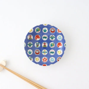 Seikou Kiln Lucky Small Plate Round Crest Pattern|Kutani Ware-TOP