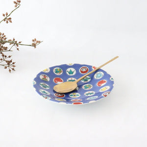 Seikou Kiln Lucky Small Plate Round Crest Pattern|Kutani Ware-Detail6