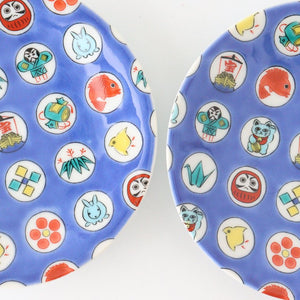 Seikou Kiln Lucky Small Plate Round Crest Pattern|Kutani Ware-Detail7