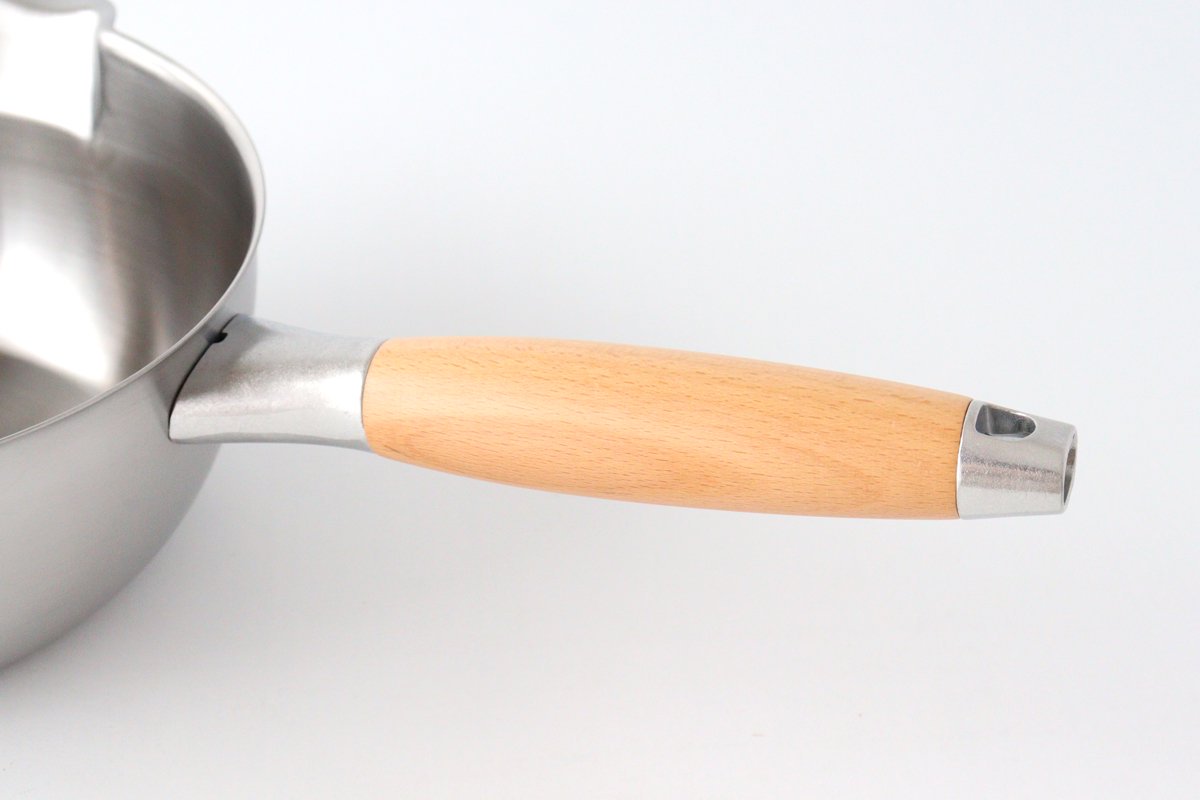 aikata/Yoshikawa Double-Spouted Stainless Steel Yukihira Pan 18cm