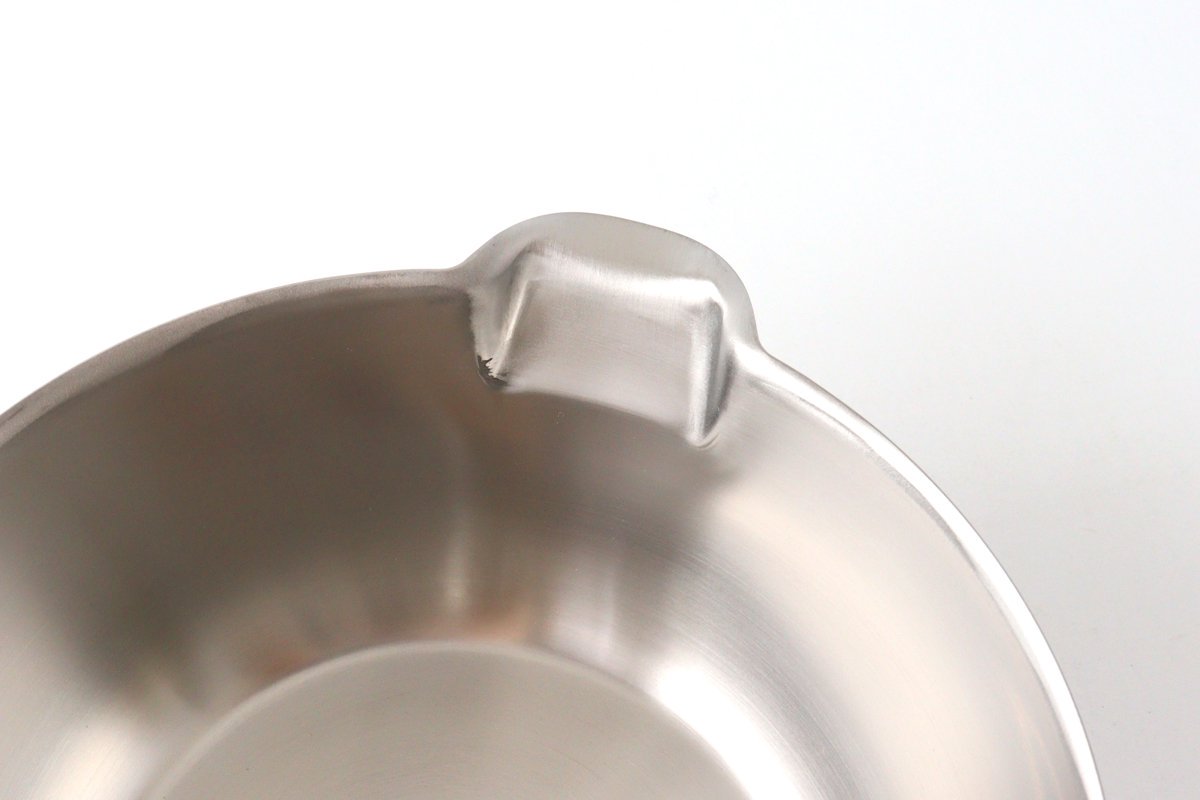 aikata/Yoshikawa Double-Spouted Stainless Steel Yukihira Pan 18cm