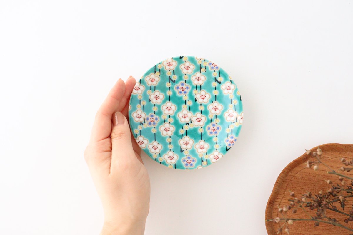 Seikou Kiln Lucky Small Plate Plum|Kutani Ware