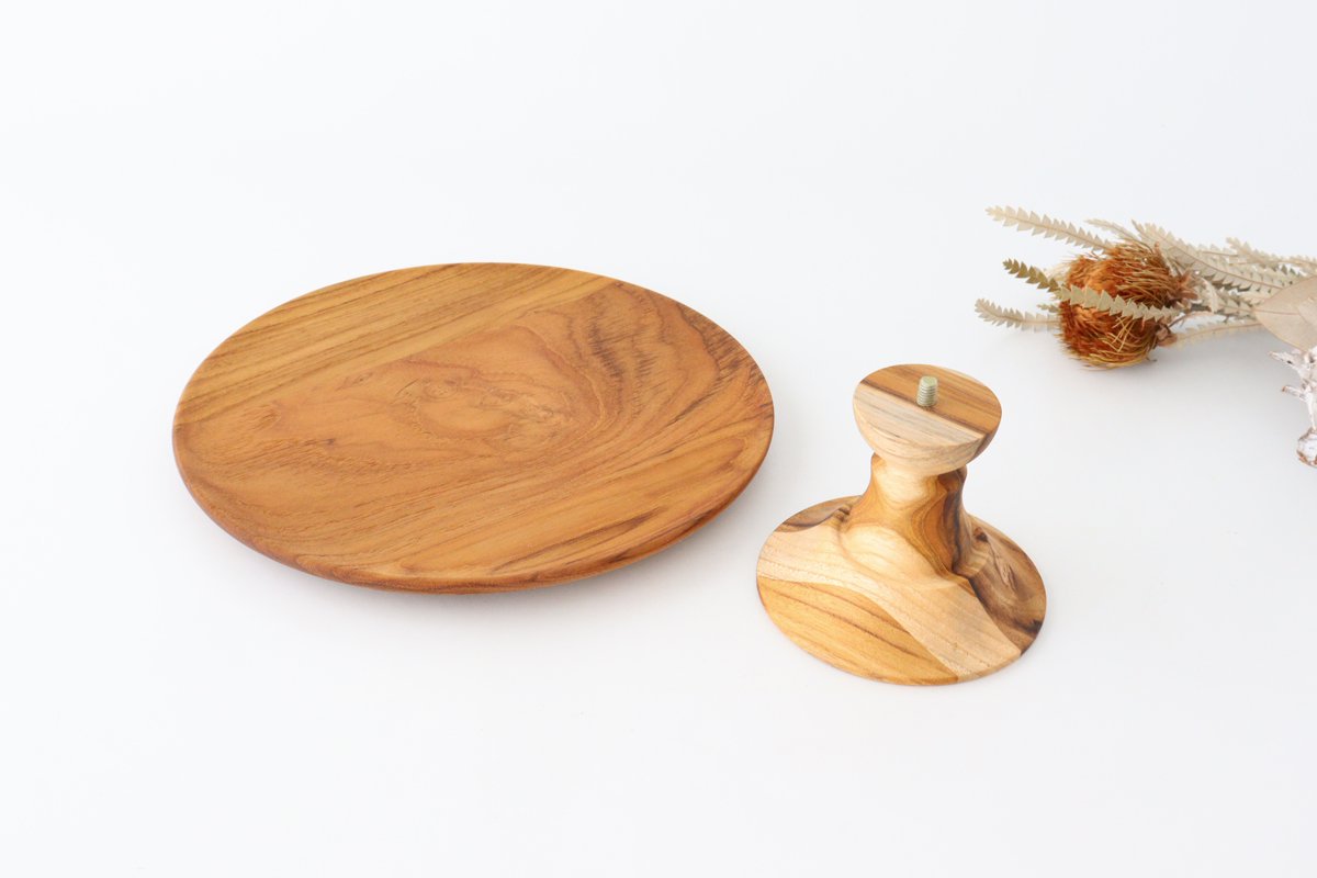 Cake Stand natural wood M