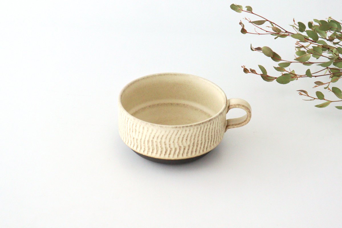 Stack Soup Cup Tobikanna Ivory | Mino Ware-TOP