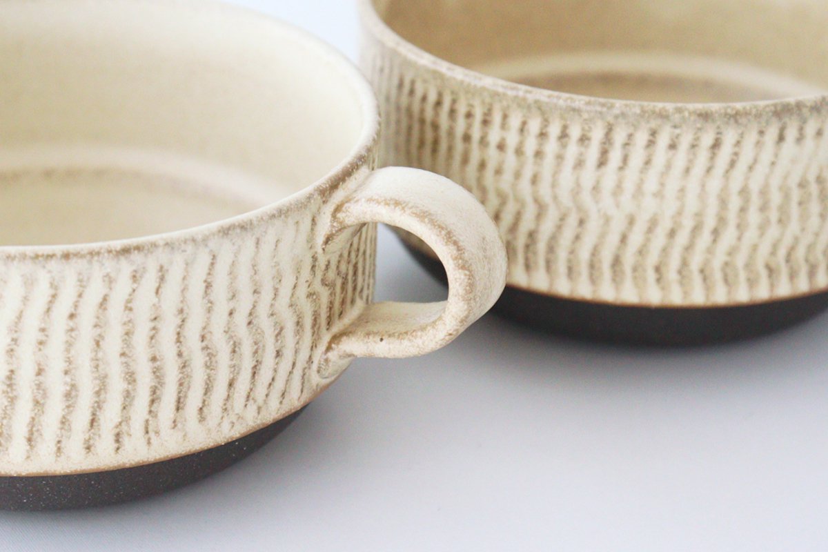 Stack Soup Cup Tobikanna Ivory | Mino Ware-Detail2