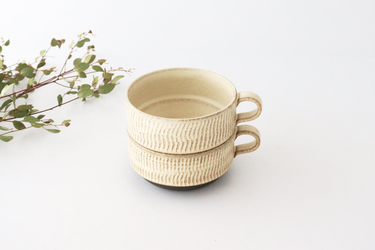 Stack Soup Cup Tobikanna Ivory | Mino Ware-Detail11