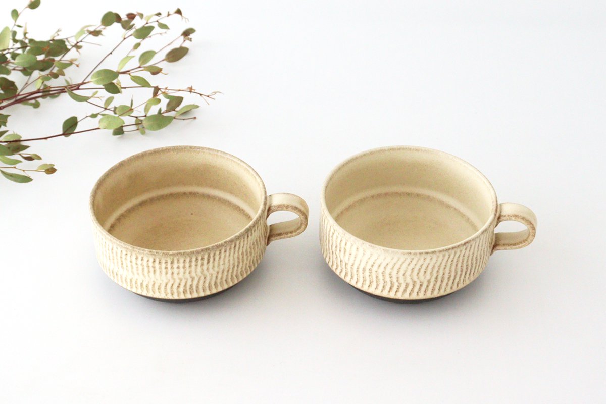 Stack Soup Cup Tobikanna Ivory | Mino Ware-Detail12