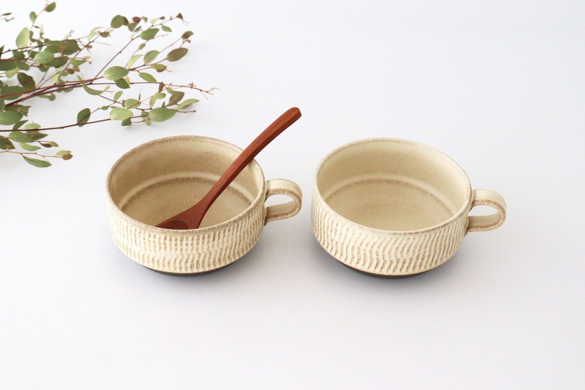 Stack Soup Cup Tobikanna Ivory | Mino Ware-Detail8