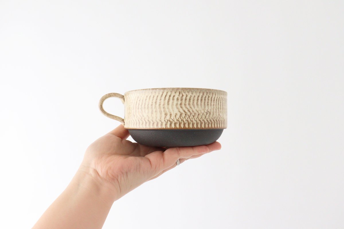 Stack Soup Cup Tobikanna Ivory | Mino Ware-Detail9