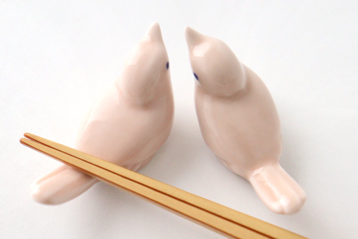 Chopstick Rest Small Bird Pink | Hashioki Hasami Ware