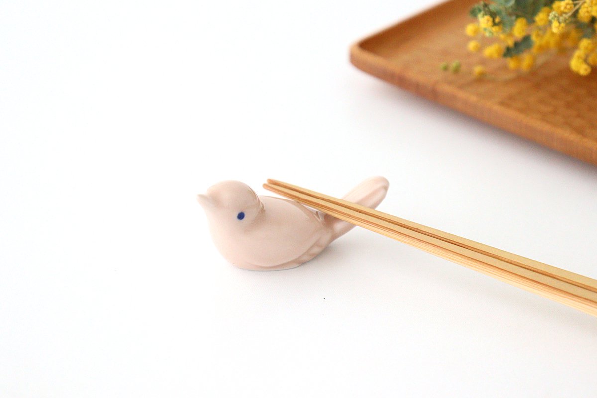 Chopstick Rest Small Bird Pink | Hashioki Hasami Ware