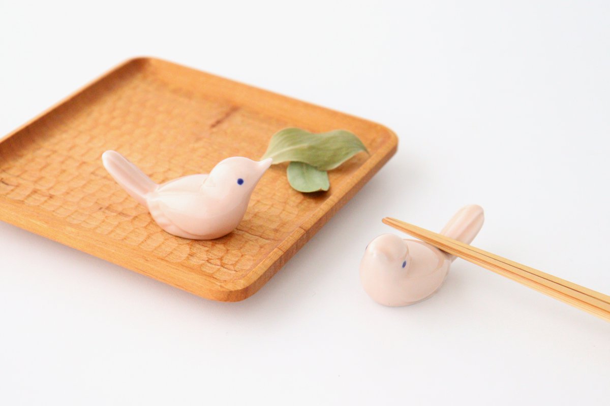 Chopstick Rest Small Bird Pink | Hashioki Hasami Ware