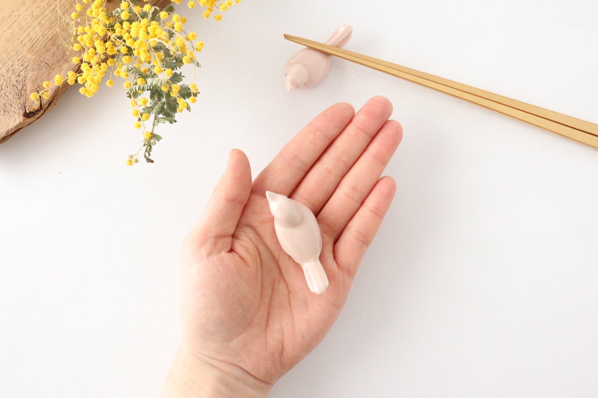 Chopstick Rest Small Bird Pink | Hashioki Hasami Ware