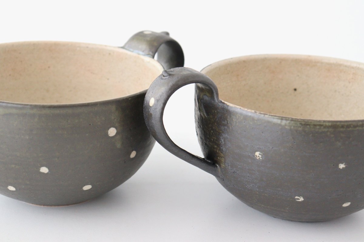 Soup Cup Dot Black | Shigaraki Ware-Detail2