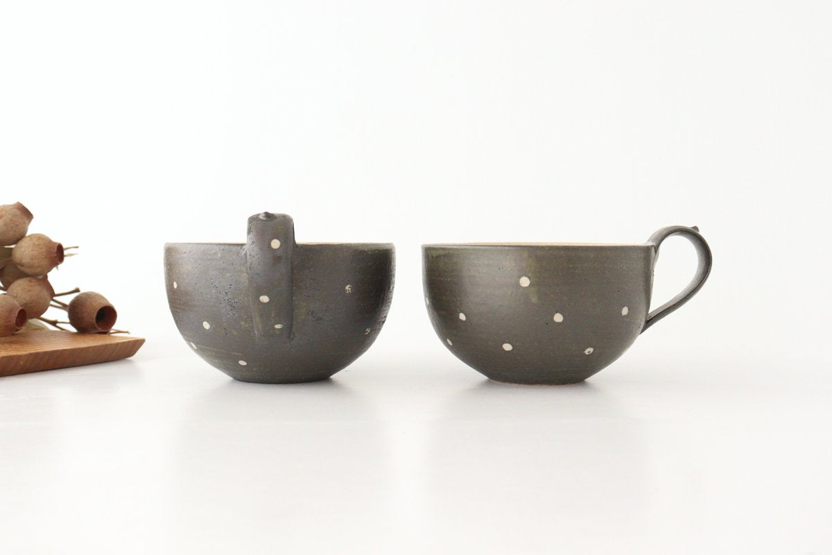 Soup Cup Dot Black | Shigaraki Ware-Detail3
