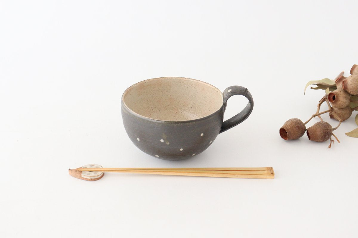 Soup Cup Dot Black | Shigaraki Ware-Detail6