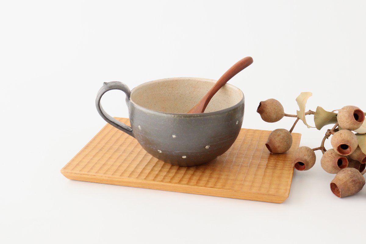 Soup Cup Dot Black | Shigaraki Ware-Detail7