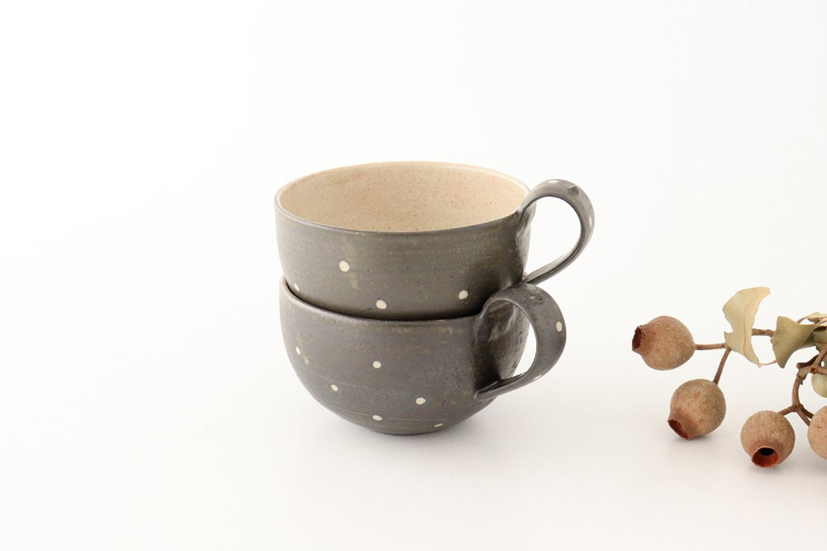 Soup Cup Dot Black | Shigaraki Ware-Detail10