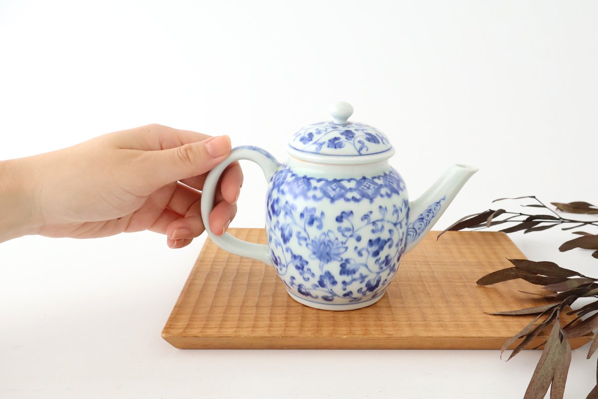 Japanese Teapot Cloisonné Flower Arabesque | Kyusu Arita Ware