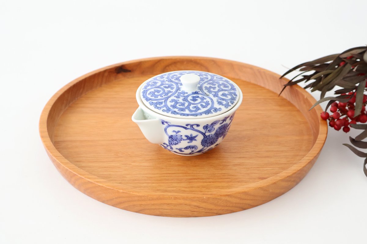 Japanese Teapot Hohin Chrysanthemum Arabesque | Kyusu Arita Ware
