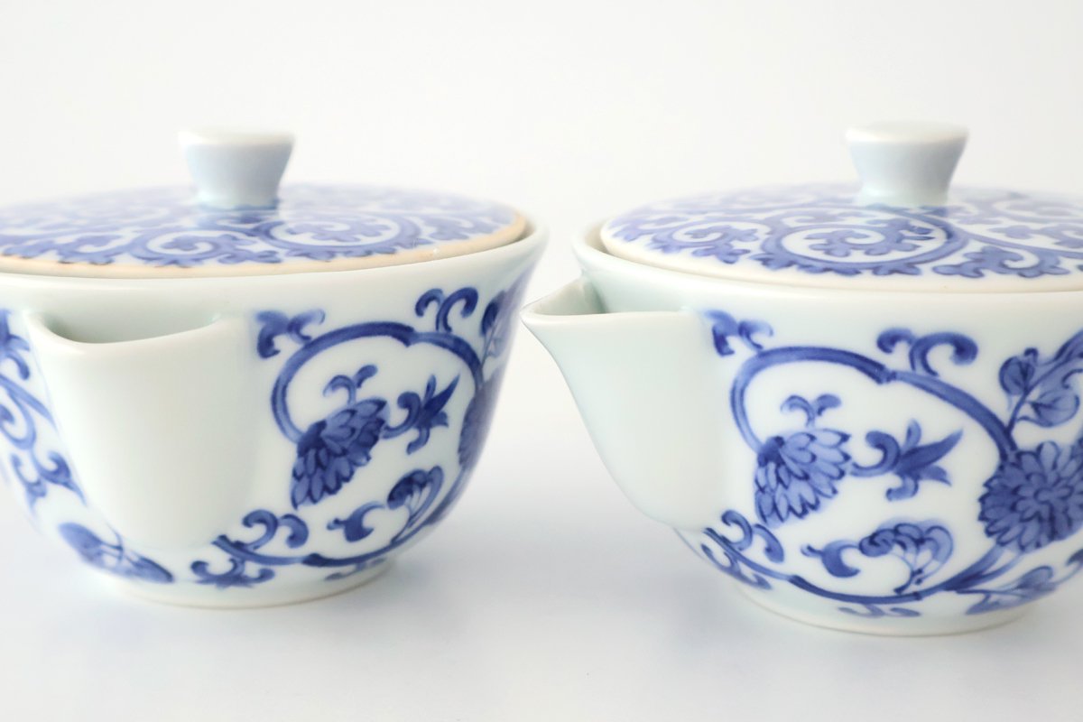 Japanese Teapot Hohin Chrysanthemum Arabesque | Kyusu Arita Ware