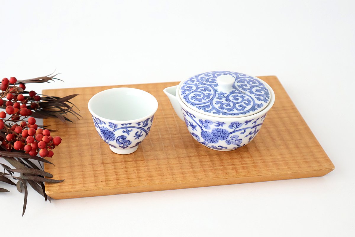 Japanese Teapot Hohin Chrysanthemum Arabesque | Kyusu Arita Ware