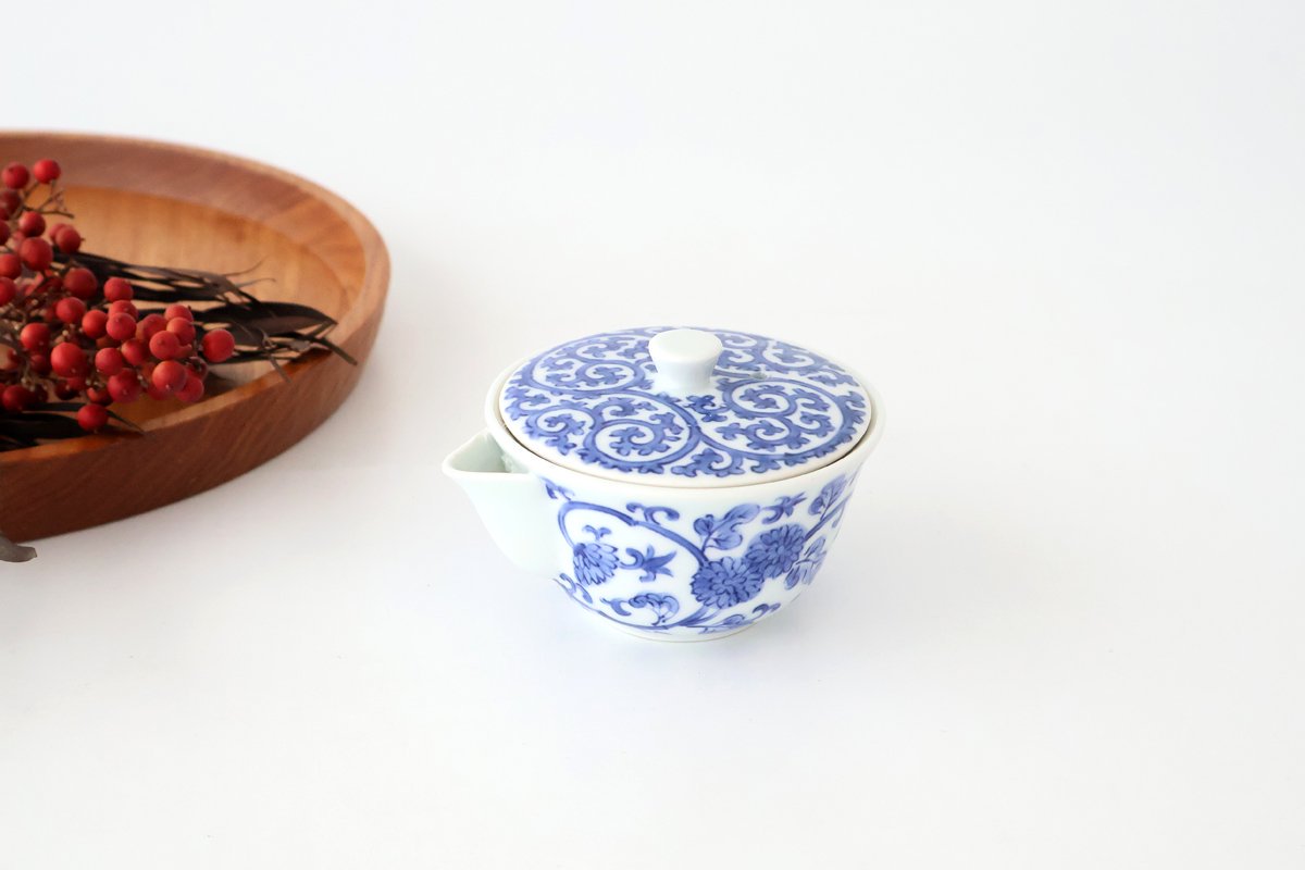 Japanese Teapot Hohin Chrysanthemum Arabesque | Kyusu Arita Ware