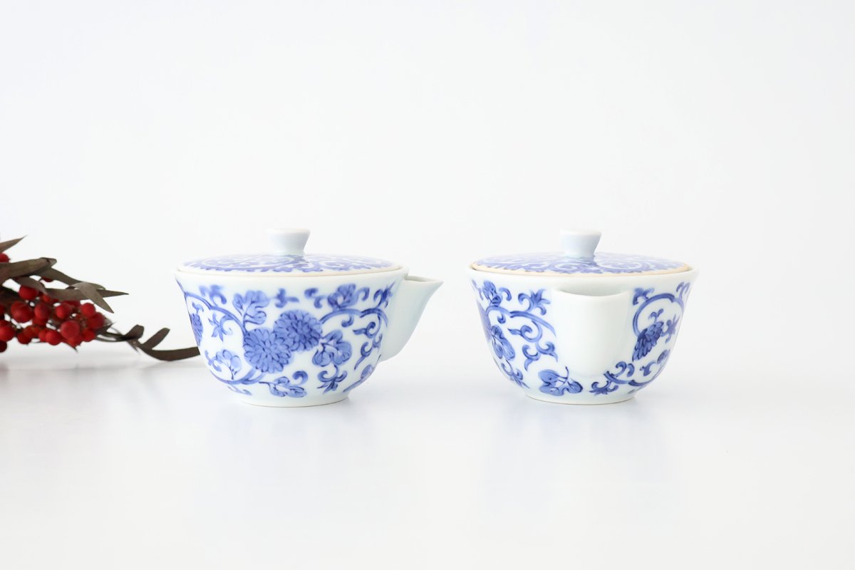 Japanese Teapot Hohin Chrysanthemum Arabesque | Kyusu Arita Ware