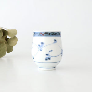 Japanese Cup Hand-drawn Arabesque Blue | Yunomi Hasami Ware-Detail3