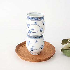 Japanese Cup Hand-drawn Arabesque Blue | Yunomi Hasami Ware-Detail6