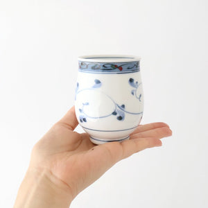 Japanese Cup Hand-drawn Arabesque Blue | Yunomi Hasami Ware-Detail8