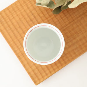 Japanese Cup Hand-drawn Arabesque Red | Yunomi Hasami Ware-Detail4