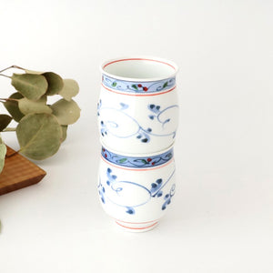 Japanese Cup Hand-drawn Arabesque Red | Yunomi Hasami Ware-Detail5