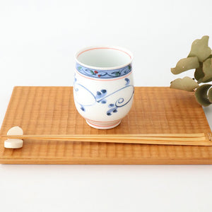 Japanese Cup Hand-drawn Arabesque Red | Yunomi Hasami Ware-Detail10