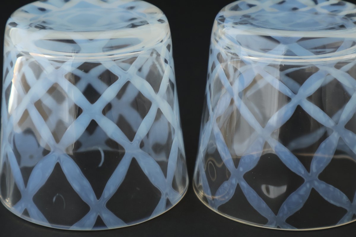 Hirota Glass Soba Choko Lattice Pattern | Free Cup