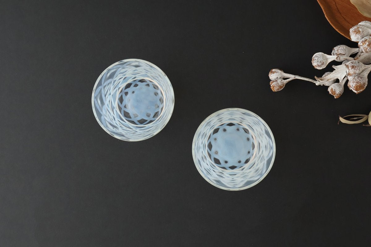 Hirota Glass Soba Choko Lattice Pattern | Free Cup