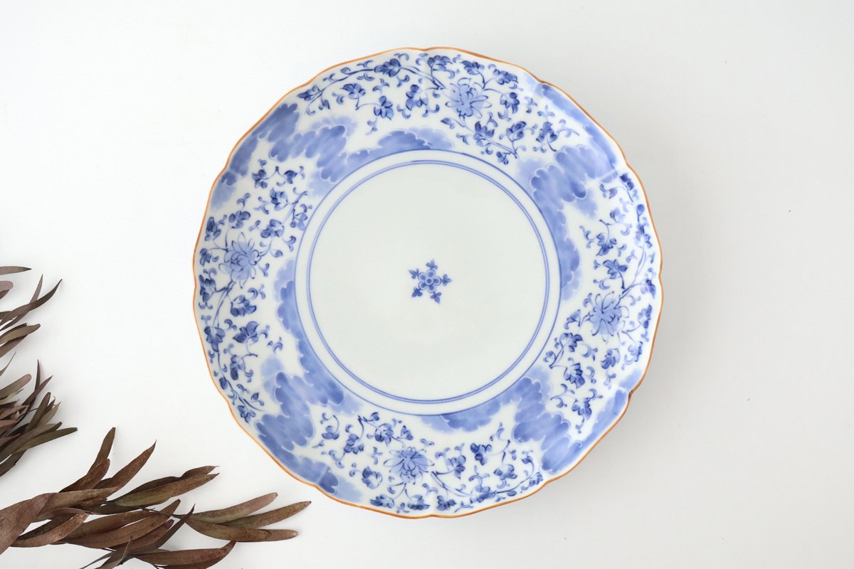 Flower-shaped Plate Arabesque and Cloud 27cm/10.6in | Arita Ware