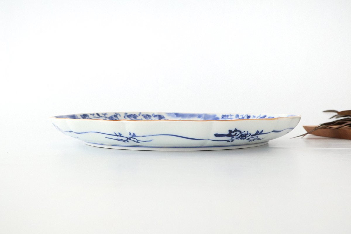 Flower-shaped Plate Arabesque and Cloud 27cm/10.6in | Arita Ware