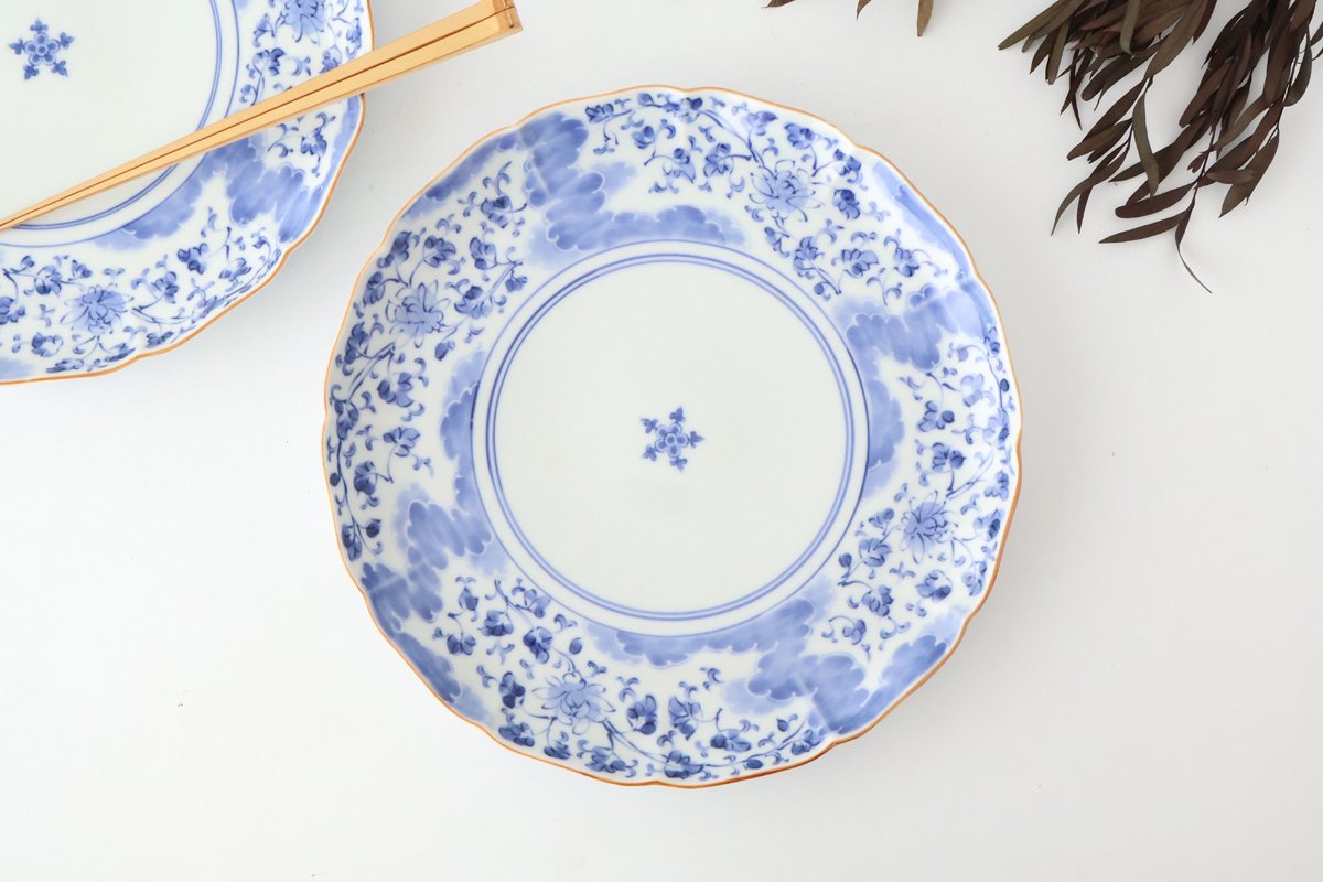 Flower-shaped Plate Arabesque and Cloud 27cm/10.6in | Arita Ware