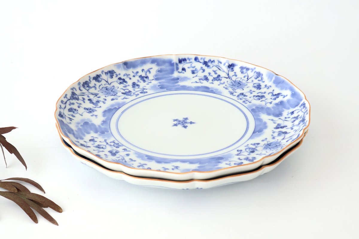 Flower-shaped Plate Arabesque and Cloud 27cm/10.6in | Arita Ware