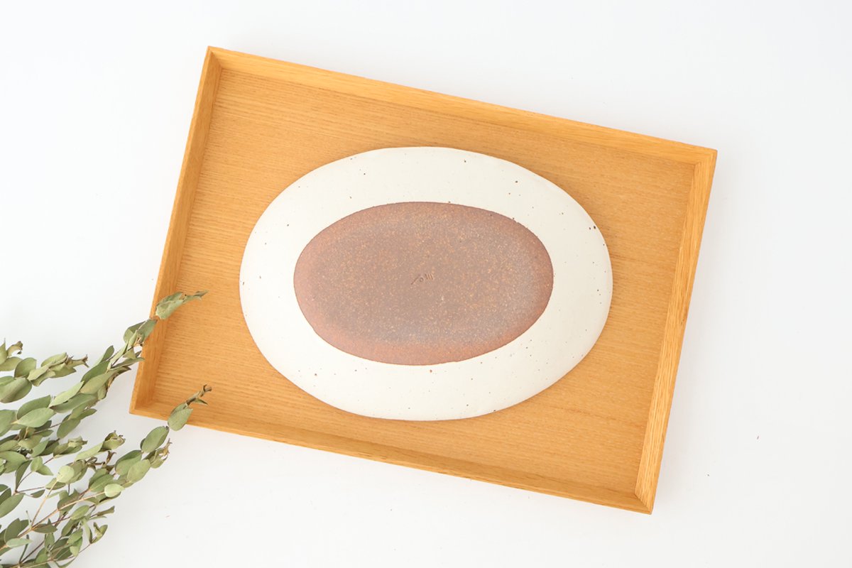 Craft Ishikawa Oval Plate Okoge 21cm/8.3in | Banko Ware
