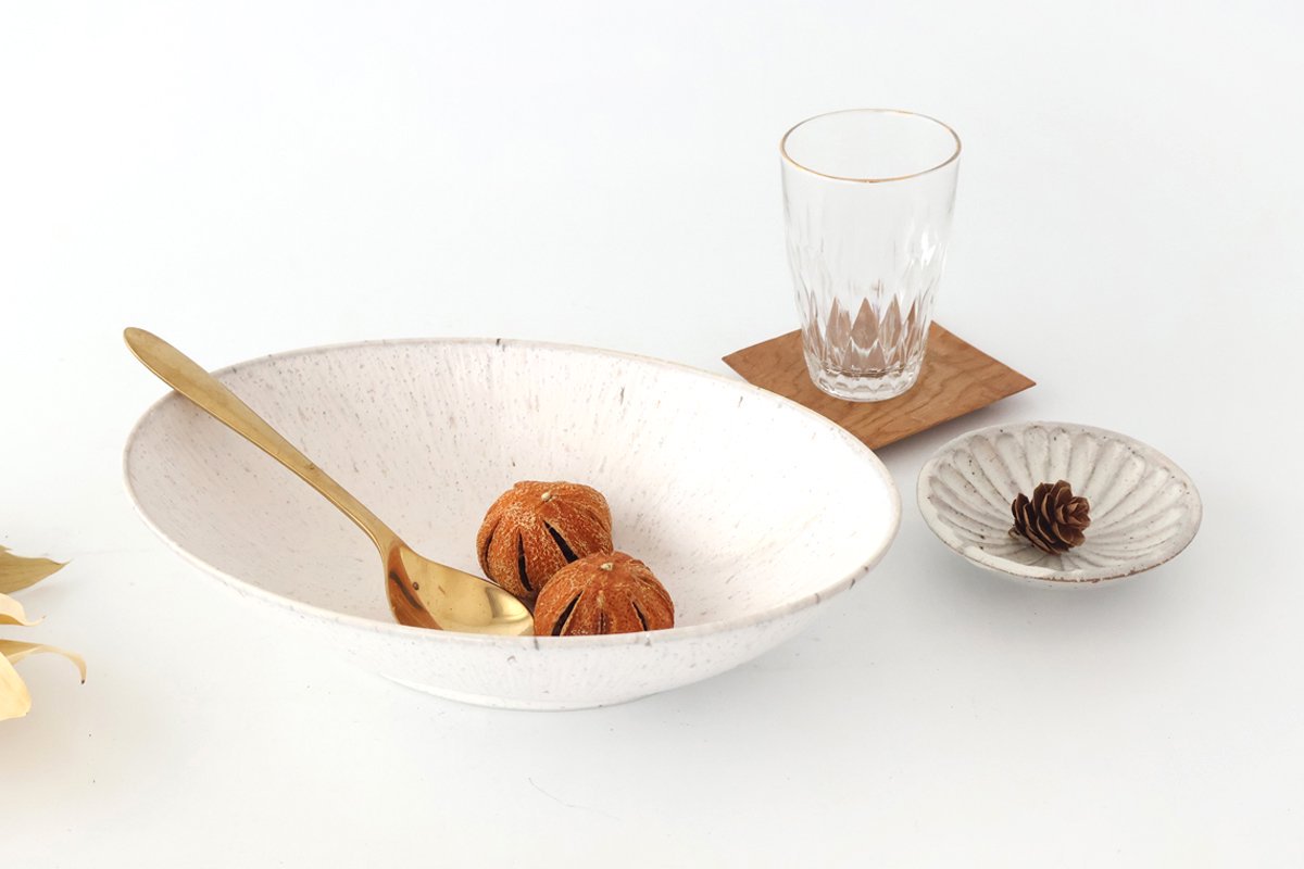 Oval Bowl White 25cm/9.8in | Serving Bowl Mino Ware