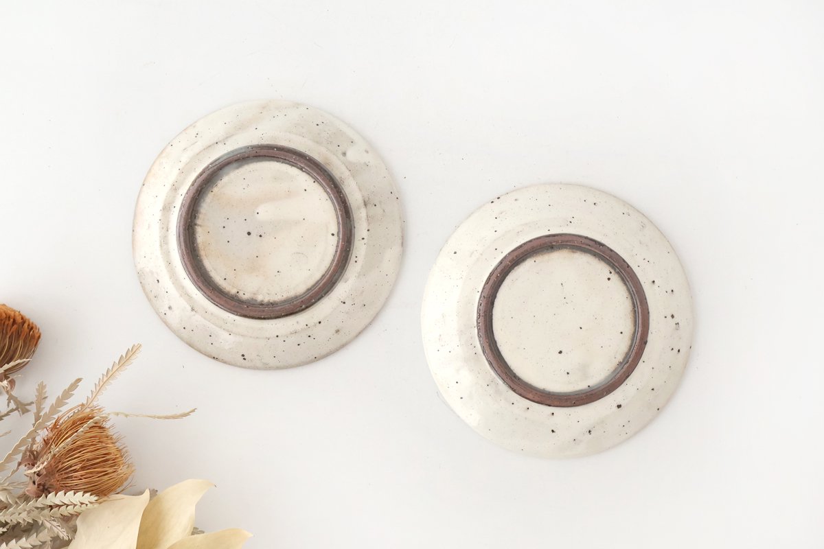 White Decorated Shaving Small Plate|Mino Ware